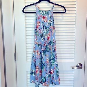 Floral Blue Mini - Dress: The Ultimate Brunch Dress!